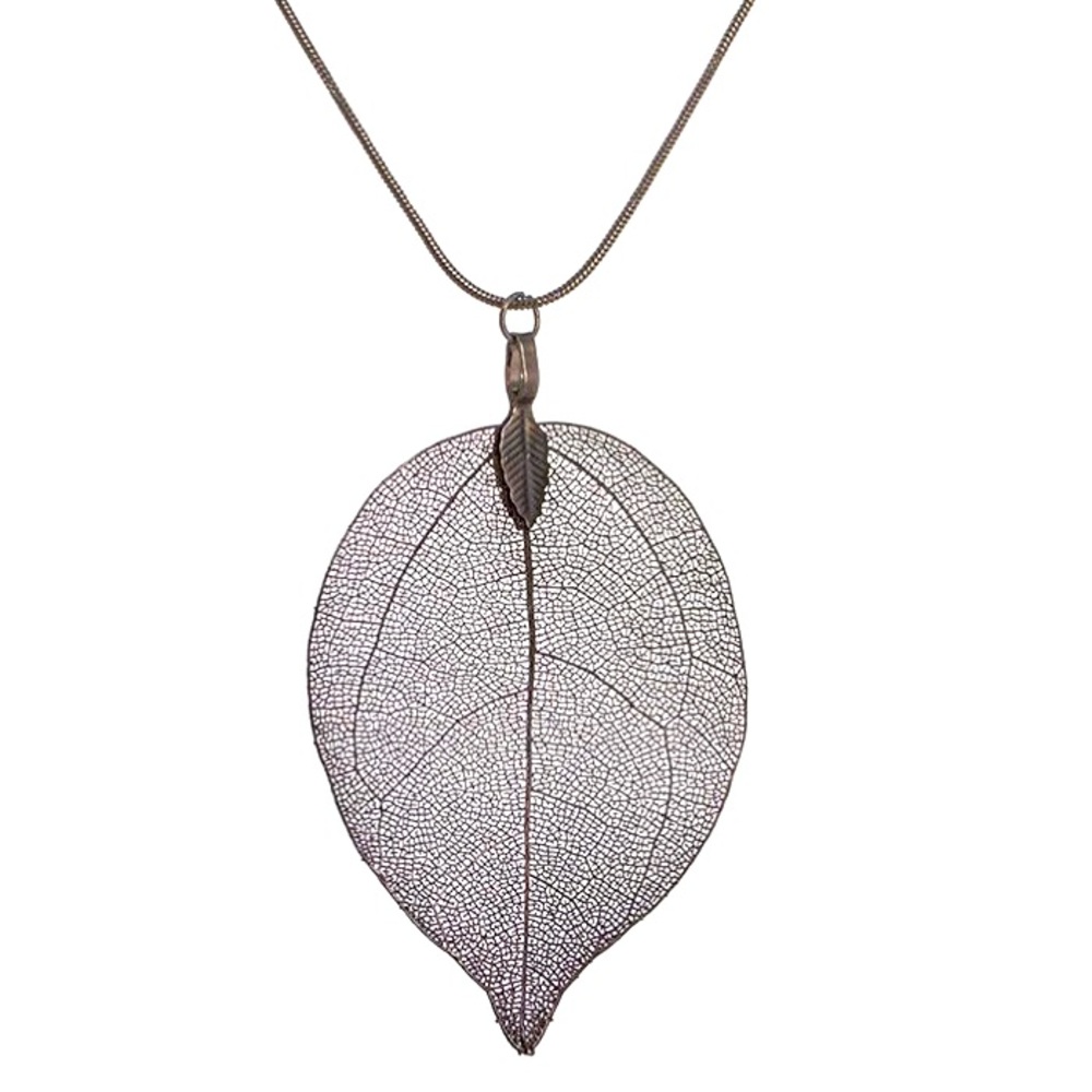 🍂 New pebble black leaf pendant